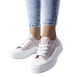 Grå platform sneakers fra Bélair