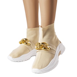 Beige sneakers med kæde fra Baptiste