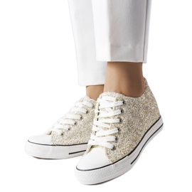 Guld sneakers med lav kile fra Garceau gylden