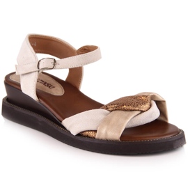 M. DASZYŃSKI Beige kilesandaler til kvinder M.Daszyński MR2267-4