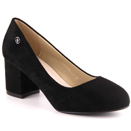 Dame pumps i sort ruskind eVento 5952