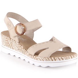 Komfortable damesandaler beige Rieker 67173-60