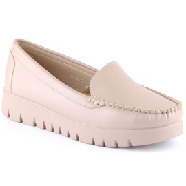 Dame loafers på den beige platform Potocki YQ21020
