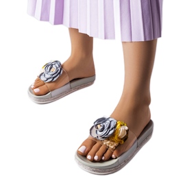 Grå flip-flops med gennemsigtig overdel fra Hétu