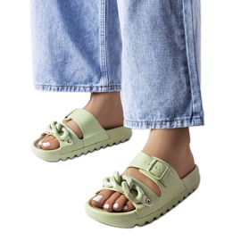 Grønne gummiflip-flops