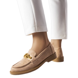 Beige elegante loafers med Ouellet-udsmykning