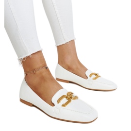 Rousseau hvide loafers med spænde