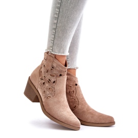 S.Barski Ruskind gennembrudte cowboystøvler, beige