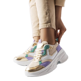 Sneakers i hvid og guld til kvinder fra Séguin beige