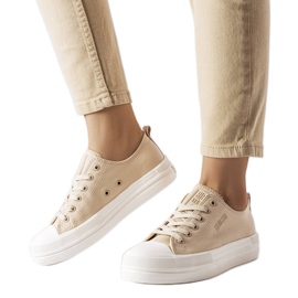 Beige platform sneakers fra Big Star LL274969
