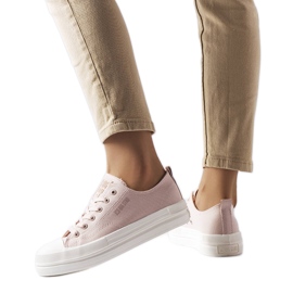 Pink platform sneakers fra Big Star LL274970 hvid