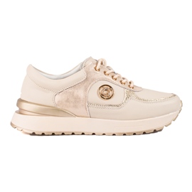 Shelovet beige lædersneakers til kvinder