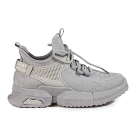 Shelovet grå gennembrudte sneakers til kvinder