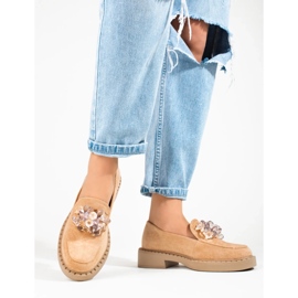 W. Potocki Loafers i beige ruskind til kvinder fra Potocki