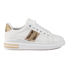 Shelovet kvinders sneakers på en høj platform hvid