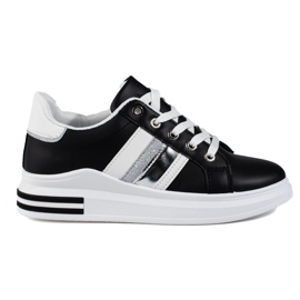 Damesportssko sorte og hvide Shelovet sneakers