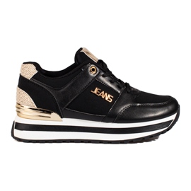 Shelovet høj platform sneakers sort