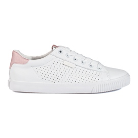 Hvide gennembrudte Big Star sneakers til kvinder HH274073