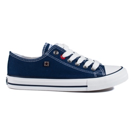 Navy klassiske sneakers Big Star T27402140 blå