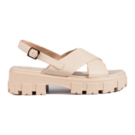 Beige platformssandaler fra Vinceza