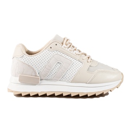 Beige sneakers med tyk sål fra Shelovet