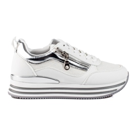Hvide og sølv sneakers på Shelovet platformen