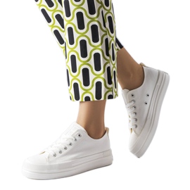 Hvide sneakers på platformen Big Star LL274968