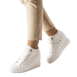 Big Star LL274035 hvide wedge sneakers