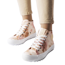 Beige mønstrede Big Star sneakers LL274048
