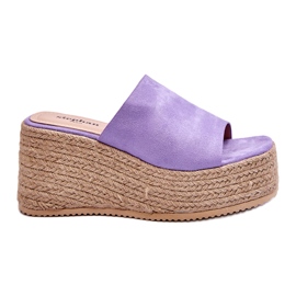 STEPHAN Kvinder Wedge Og Platform Hjemmesko Lilla Ysabel violet