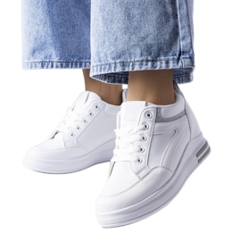 Hvide sneakers med glitterindlæg fra Bonevil