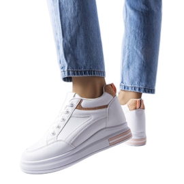 Hvide sneakers med glitterindlæg fra Bonevil