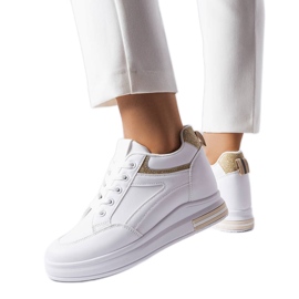 Hvide sneakers med glitterindlæg fra Bonevil