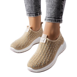 Beige sneakers med rhinestones fra Maasje