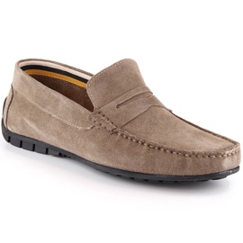 Herre mokkasiner i ruskind fra Filippo MP921 taupe loafers beige