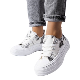 Sorte og hvide platformssneakers fra Rocheleau