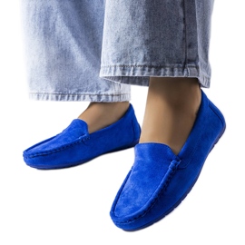 Blå Souplet loafers med lædersål