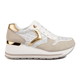 Shelovet wedge sneakers til kvinder beige