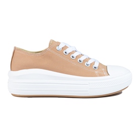 Beige high platform sneakers fra Shelovet
