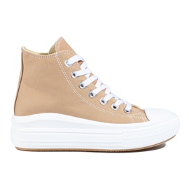 Shelovet beige sneakers med høj platform