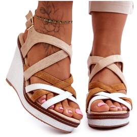 Kilesandaler med beige striber Ellen