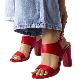 Rachelles røde højhælede sandaler