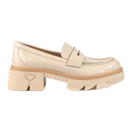 Beige klassiske platform loafers fra Shelovet