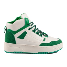 Hvide og grønne høje sneakers fra Shelovet