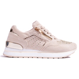 Kvinders wedge sneakers beige Shelovet