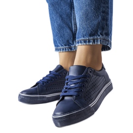 Marineblå øko-læder sneakers fra Joffre