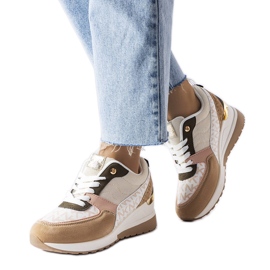 Beige sneakers med dekorative indlæg fra Mireault