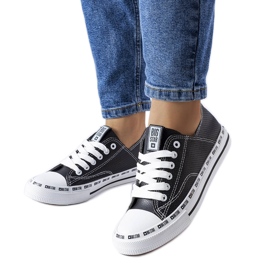 Sorte gennembrudte sneakers Big Star FF274023