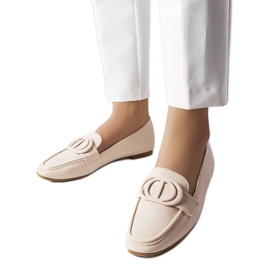 Beige loafers med spænde fra Poissonnier