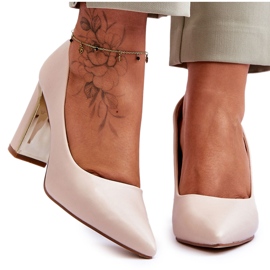 PS1 Klassiske pumps på en dekorativ beige Elizabeth-hæl